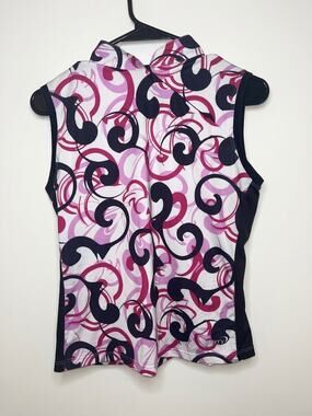 Terry Women’s Pink Swirl Sleeveless Cycling Jersey Full Zip